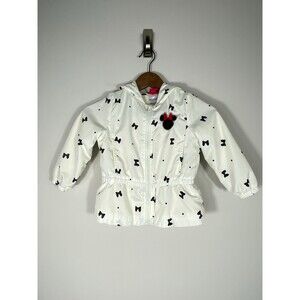 Disney Minnie Mouse Toddler Girls Hooded Jacket Coat Size 4T White